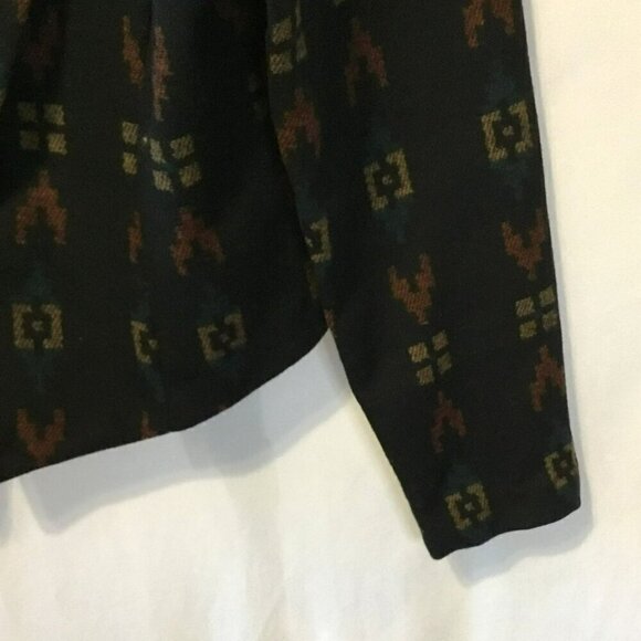 Mixed Blues Women's Western Style Short Collared Wool Blend Blazer Size Medium - Picture 3 of 13